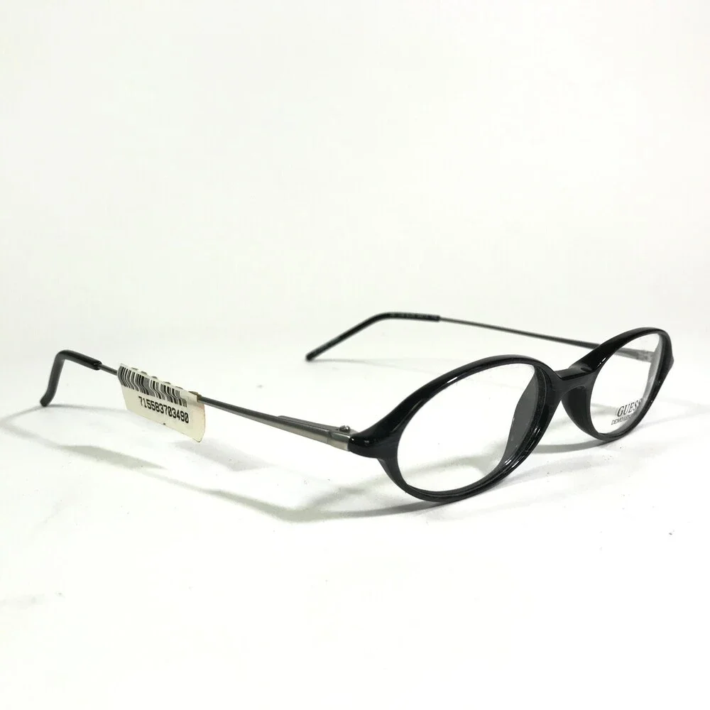 Guess Eyeglasses Frames GU1136 BLKD Grey Silver Round Full Rim 48-16-143